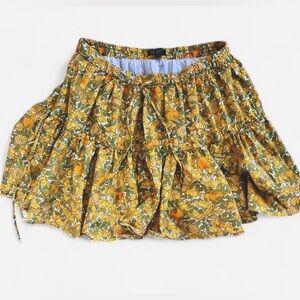 J.Crew Floral Fruit Print Ruffle Skirt – Size M